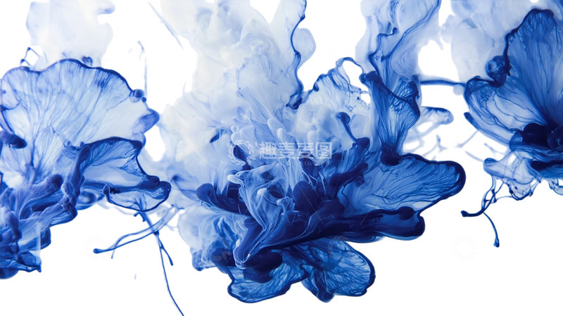 高清大图下载【趣麦麦图】蓝色梦境中的水彩交响