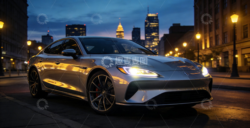 高清大图下载【趣麦麦图】都市夜景跑车风光摄影