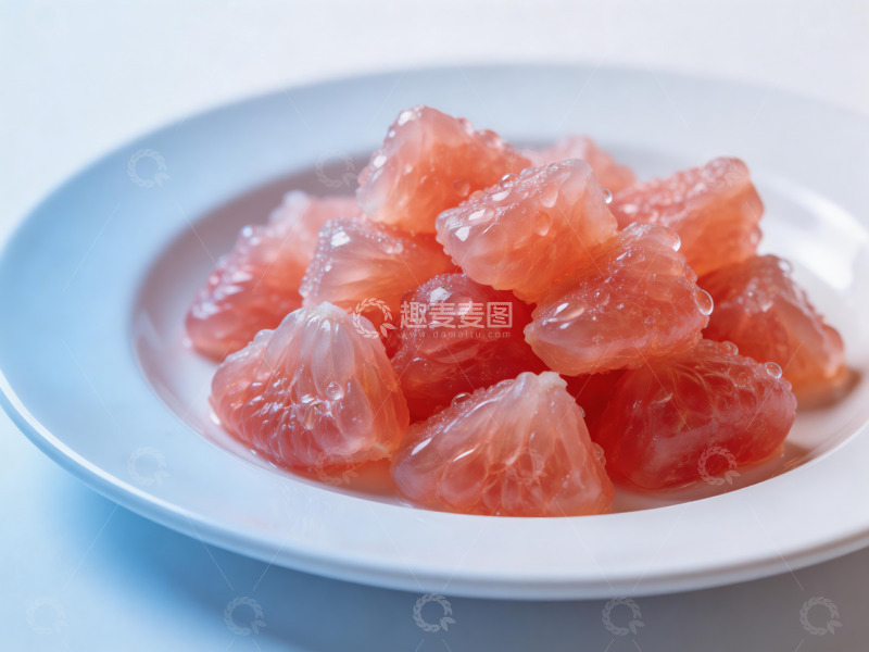 高清大图下载【趣麦麦图】清新柚肉水果盘摄影