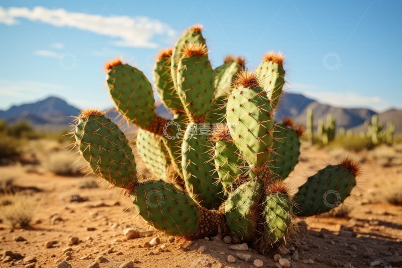 高清大图下载【趣麦麦图】沙漠里的仙人掌植物