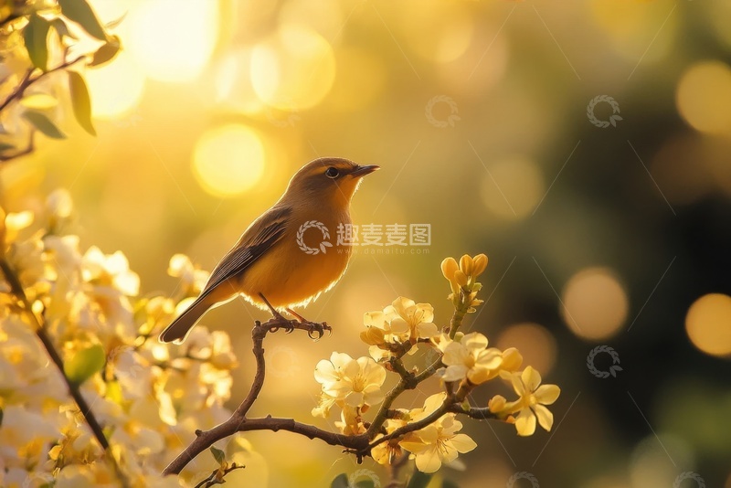 高清大图下载【趣麦麦图】站在树枝上的鸟雀