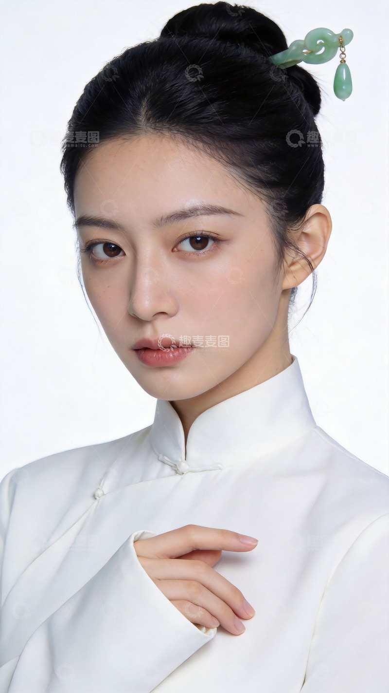 高清大图下载【趣麦麦图】古典风女子玉簪发饰造型