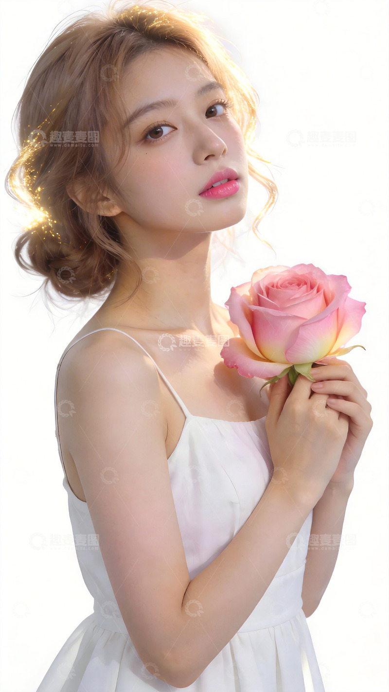 高清大图下载【趣麦麦图】清新玫瑰女性人像摄影