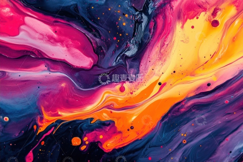 高清大图下载【趣麦麦图】黄紫色的颜料混色背景