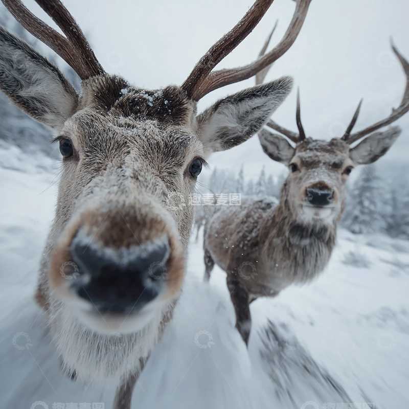 高清大图下载【趣麦麦图】雪域王者的静谧凝视