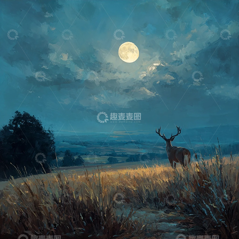 高清大图下载【趣麦麦图】夜幕中的荒野之魂