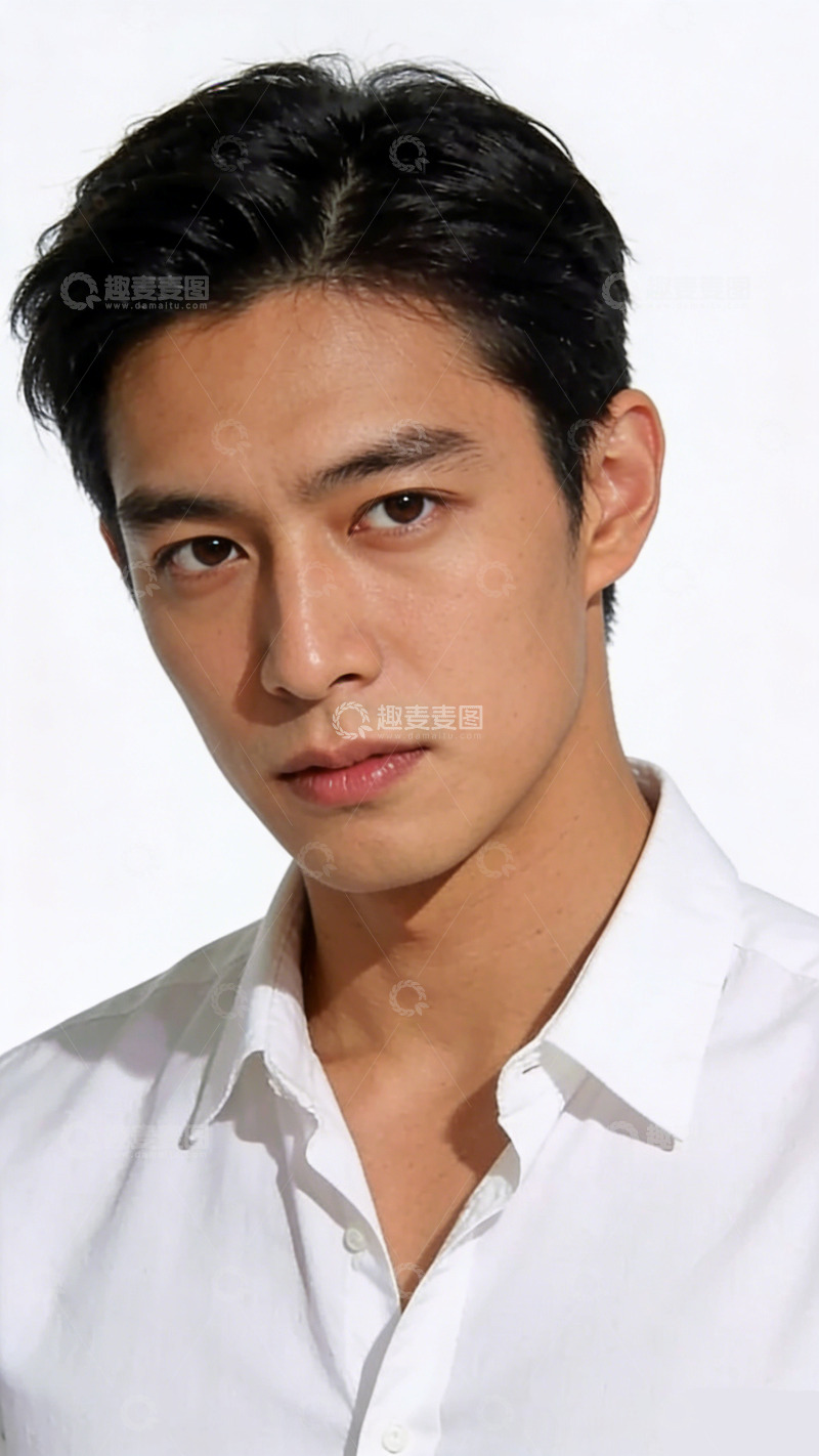 高清大图下载【趣麦麦图】白衬衫男士肖像写真