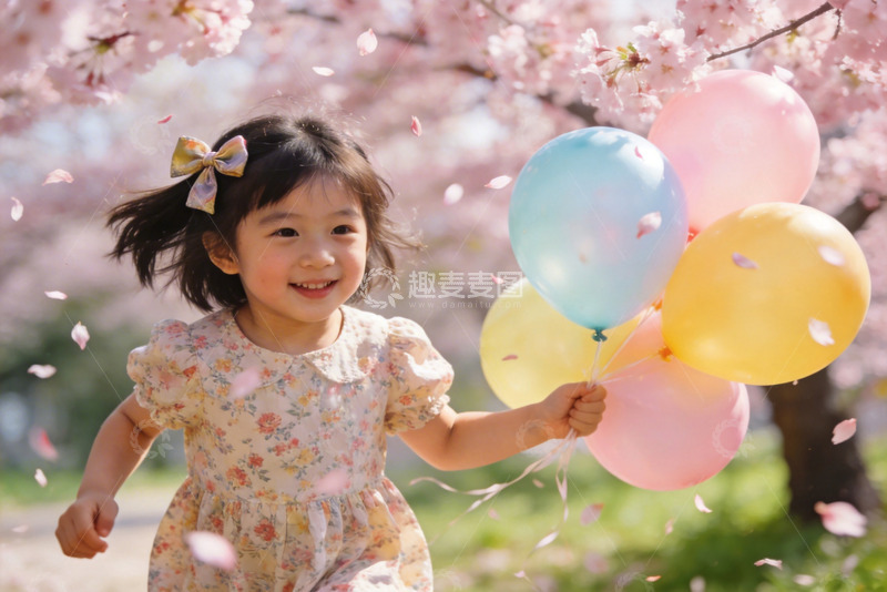 高清大图下载【趣麦麦图】春日樱花小女孩写真摄影