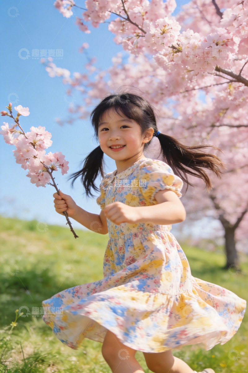 高清大图下载【趣麦麦图】春日樱花少女写真素材