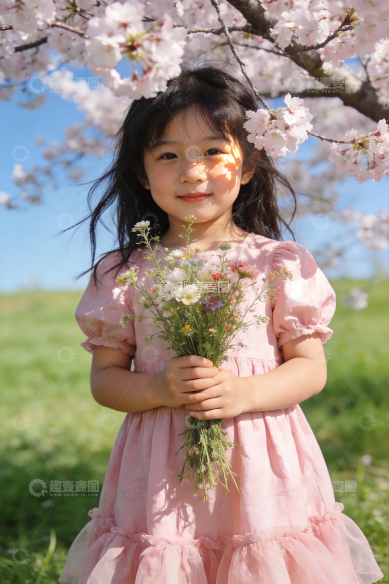高清大图下载【趣麦麦图】春日樱花少女写真素材