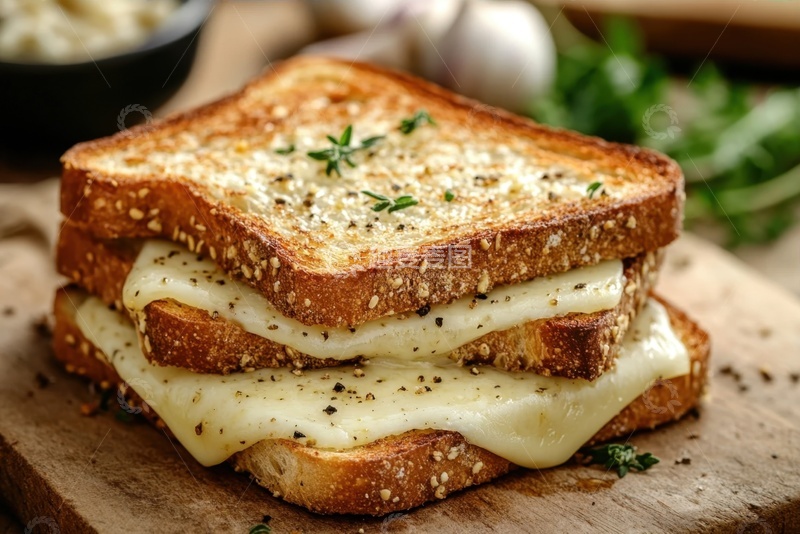 高清大图下载【趣麦麦图】芝士夹心面包片