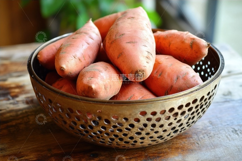 高清大图下载【趣麦麦图】一篮子红薯特写摄影