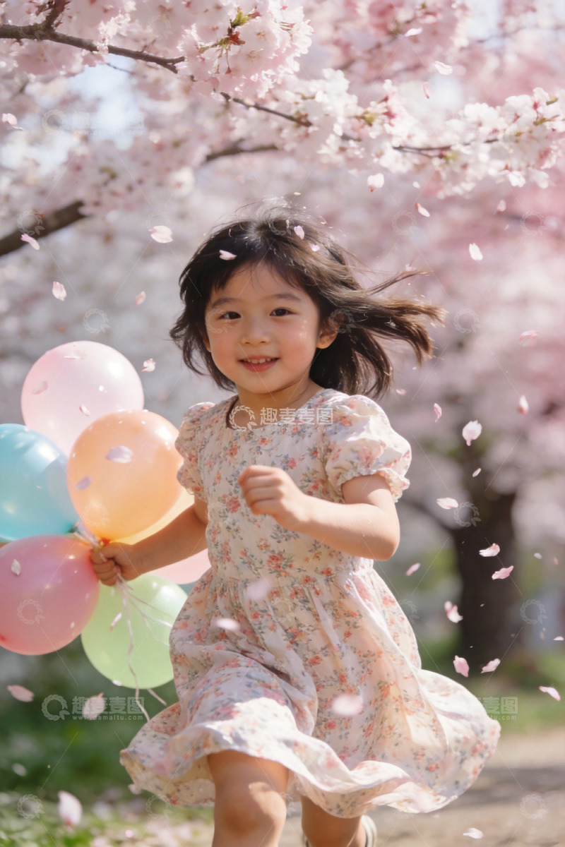 高清大图下载【趣麦麦图】春日樱花童趣写真