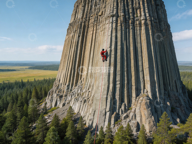高清大图下载【趣麦麦图】攀岩者挑战神秘巨石