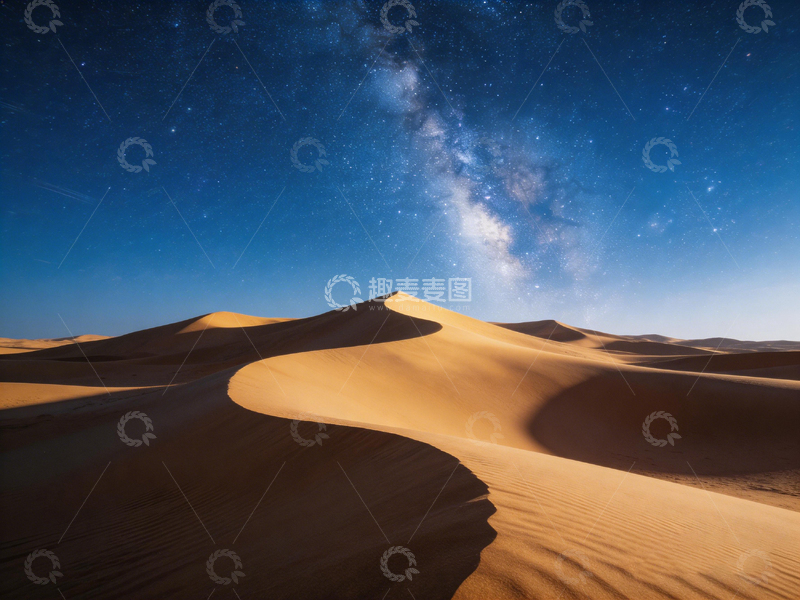 高清大图下载【趣麦麦图】沙漠星空壮丽风光摄影图片