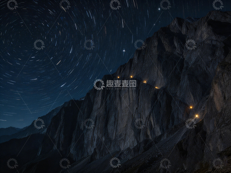 高清大图下载【趣麦麦图】星空岩石夜景摄影