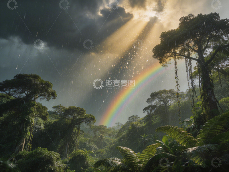 高清大图下载【趣麦麦图】森林彩虹自然风光摄影
