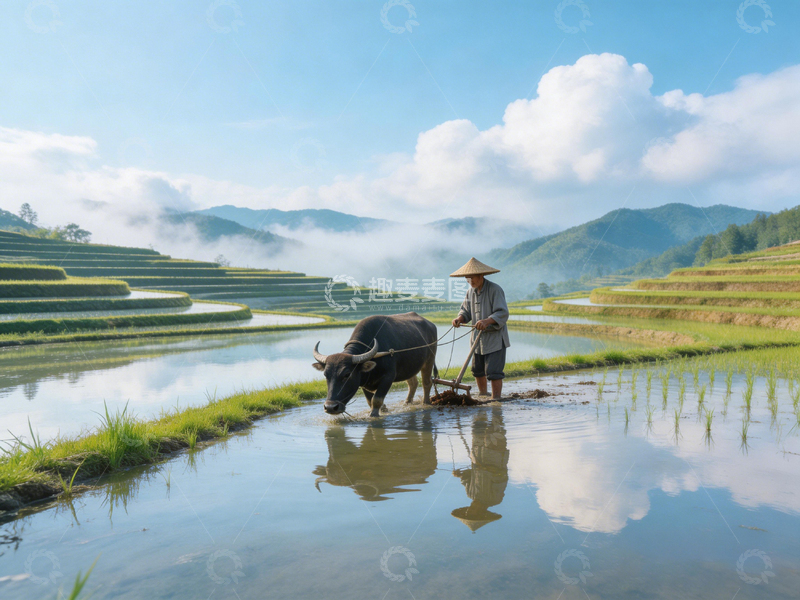 高清大图下载【趣麦麦图】田园风光农耕图