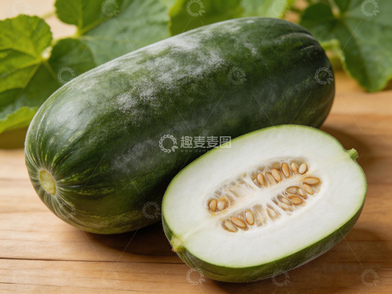 高清大图下载【趣麦麦图】绿色冬瓜食材摄影展示
