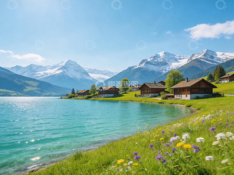 高清大图下载【趣麦麦图】湖光山色田园风光