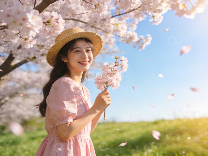 高清大图下载【趣麦麦图】春日樱花少女写真1