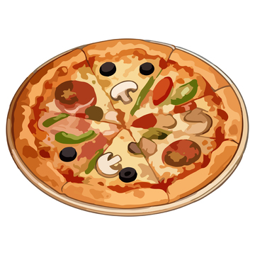 美味披萨美食插画设计素材