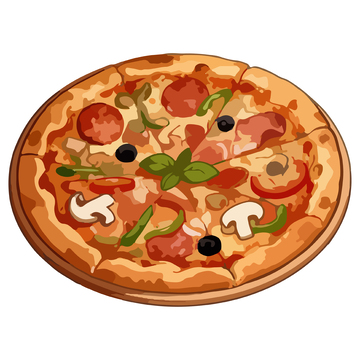美味比萨饼卡通插画