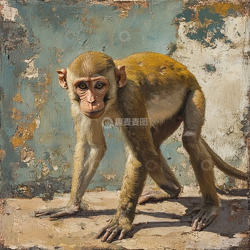 高清大图下载【趣麦麦图】荒原之上猿猴的静谧凝望