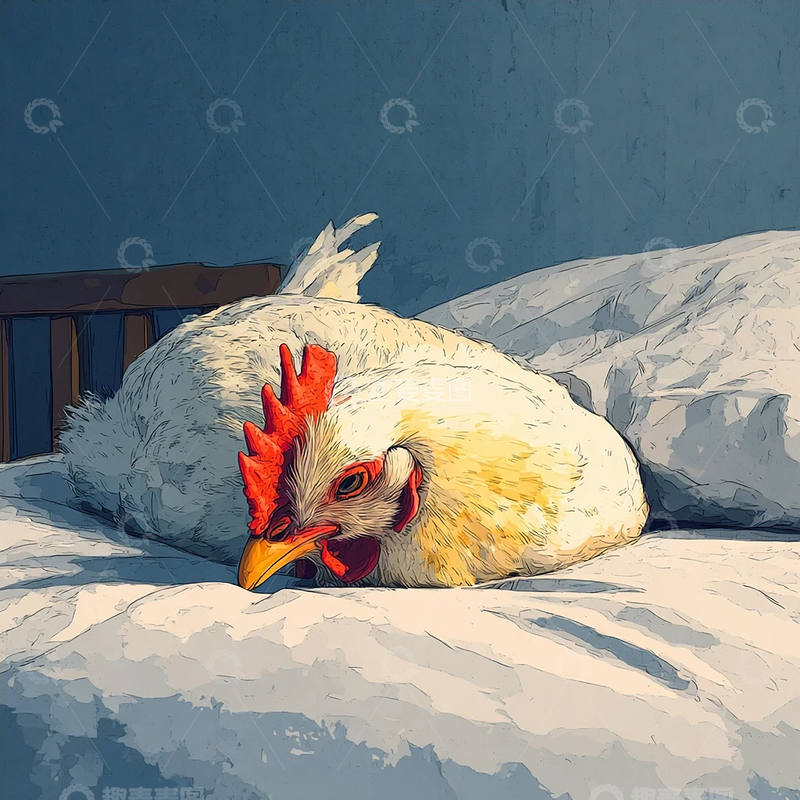 高清大图下载【趣麦麦图】蓬松白羽的慵懒午后