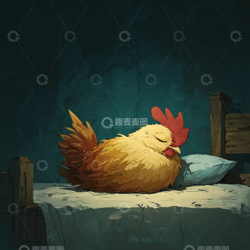 高清大图下载【趣麦麦图】梦境中的暖黄羽毛