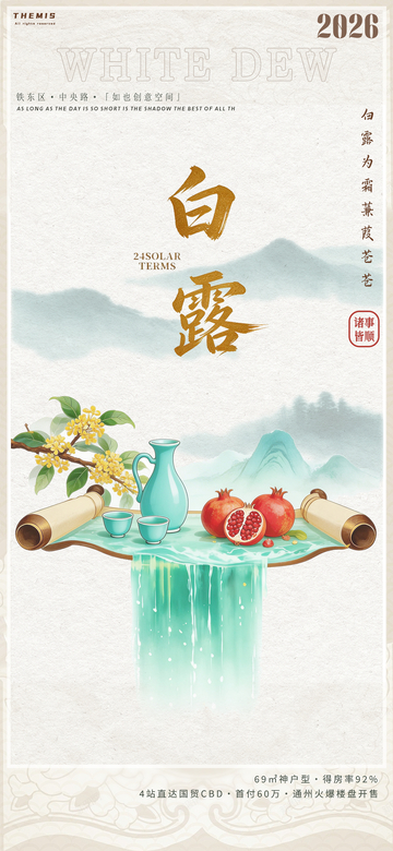 白露节气宣传海报设计素材