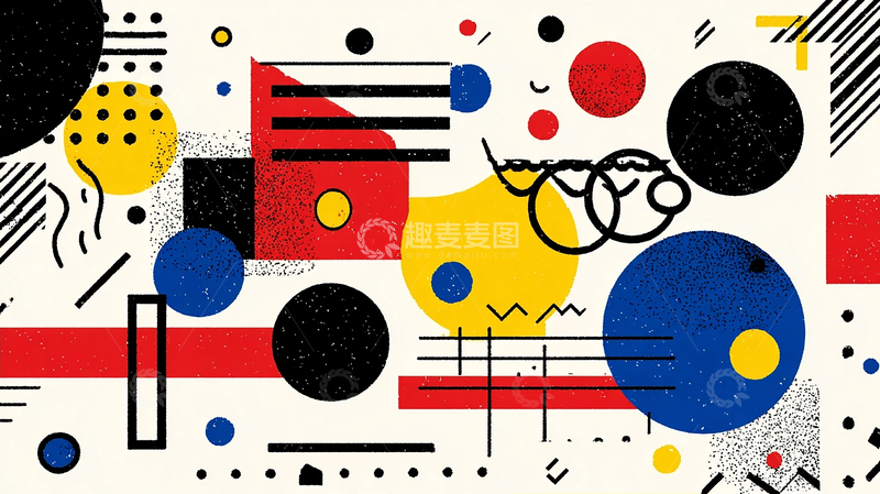 高清大图下载【趣麦麦图】抽象线条中的色彩狂想