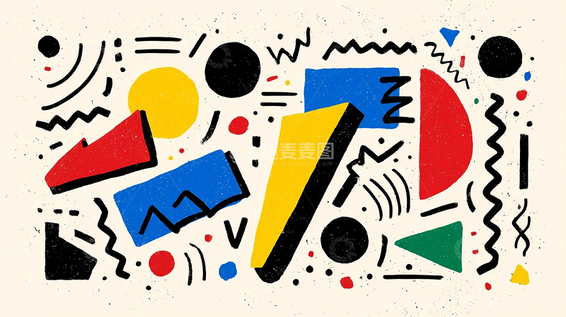 高清大图下载【趣麦麦图】抽象彩色几何的狂欢盛宴