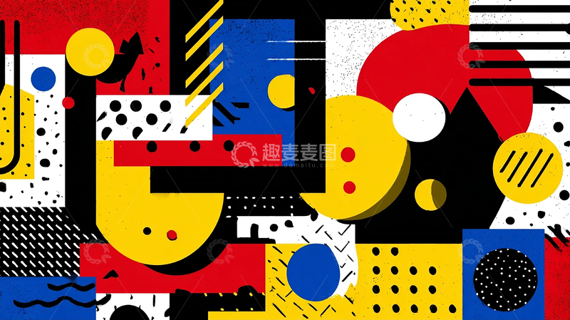 高清大图下载【趣麦麦图】色彩撞击的几何狂想