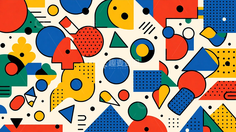 高清大图下载【趣麦麦图】现代抽象几何的色彩狂想