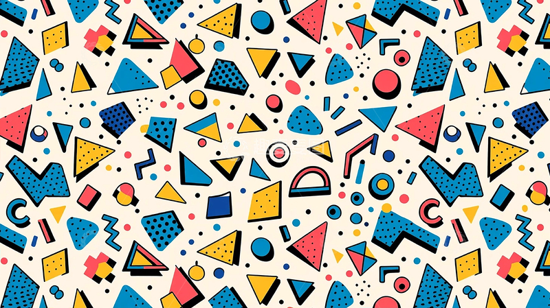 高清大图下载【趣麦麦图】几何狂想曲：色彩碎片的奇幻交响
