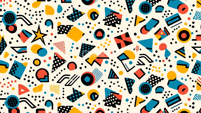 高清大图下载【趣麦麦图】迷幻几何梦境的色彩狂潮