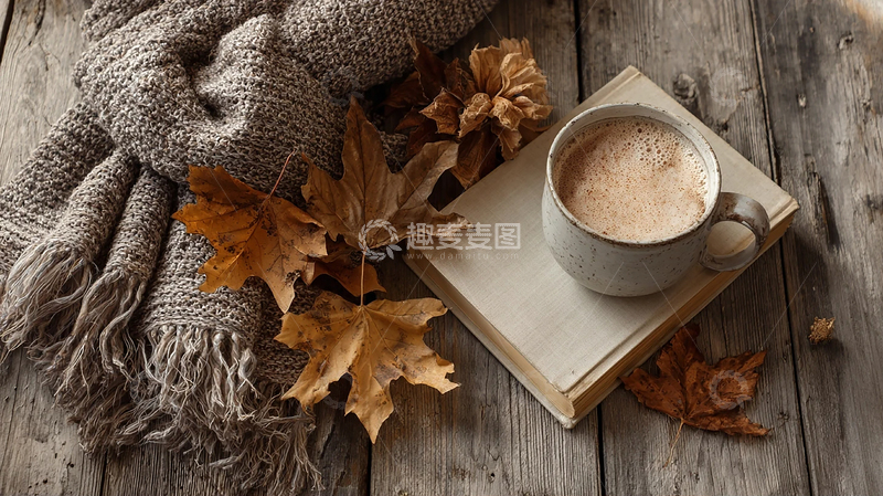 高清大图下载【趣麦麦图】秋日暖意咖啡时光