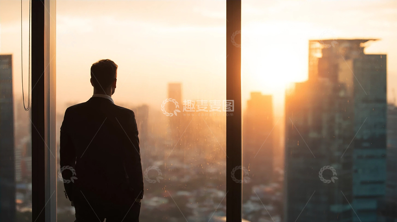 高清大图下载【趣麦麦图】逆光之下的城市沉思者