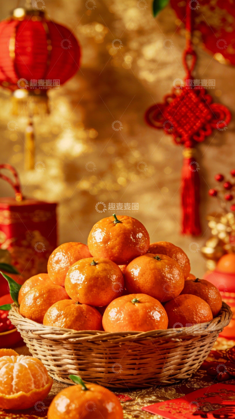 高清大图下载【趣麦麦图】春节橘子喜庆装饰摄影
