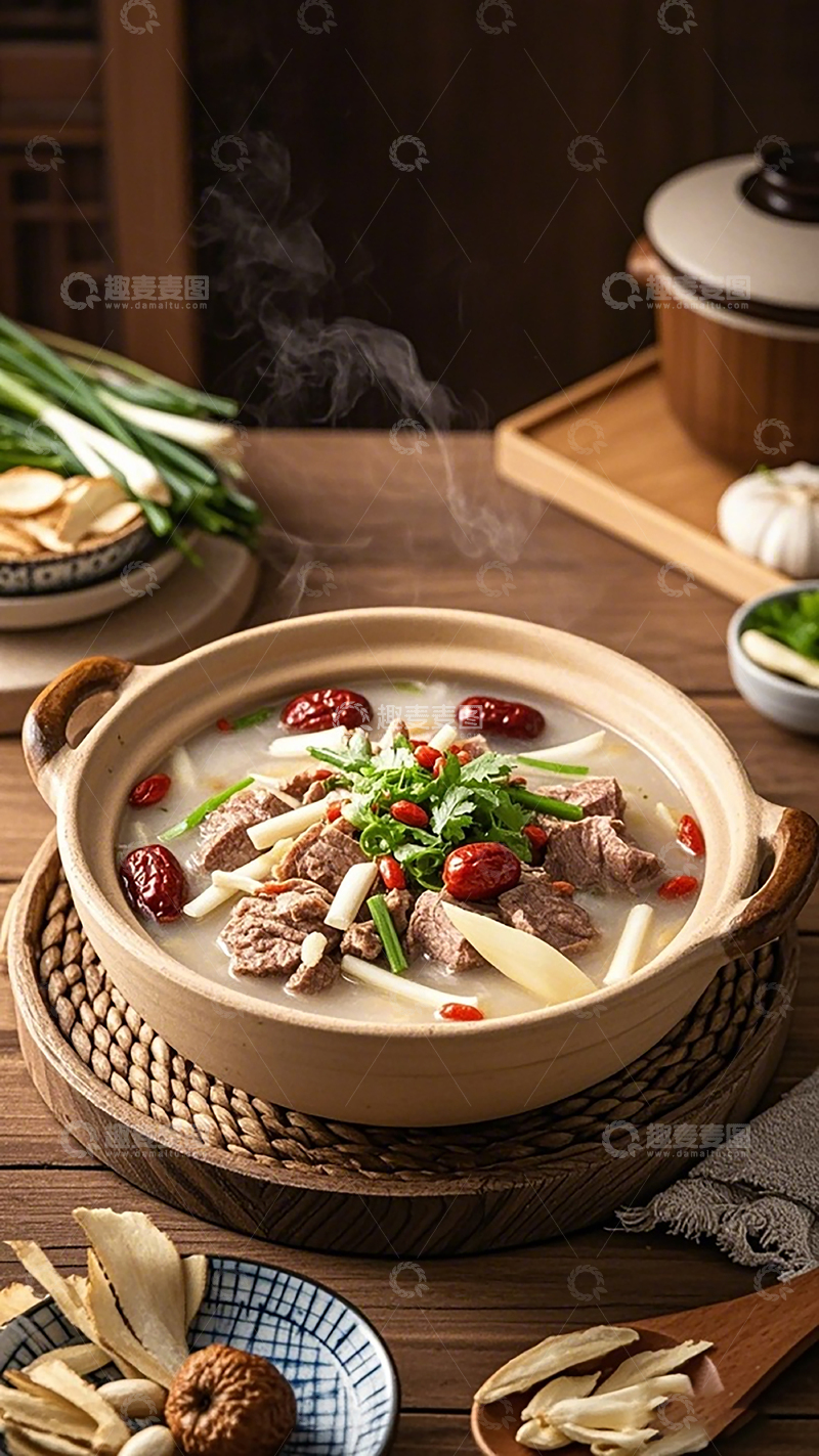 高清大图下载【趣麦麦图】砂锅羊肉汤美食摄影