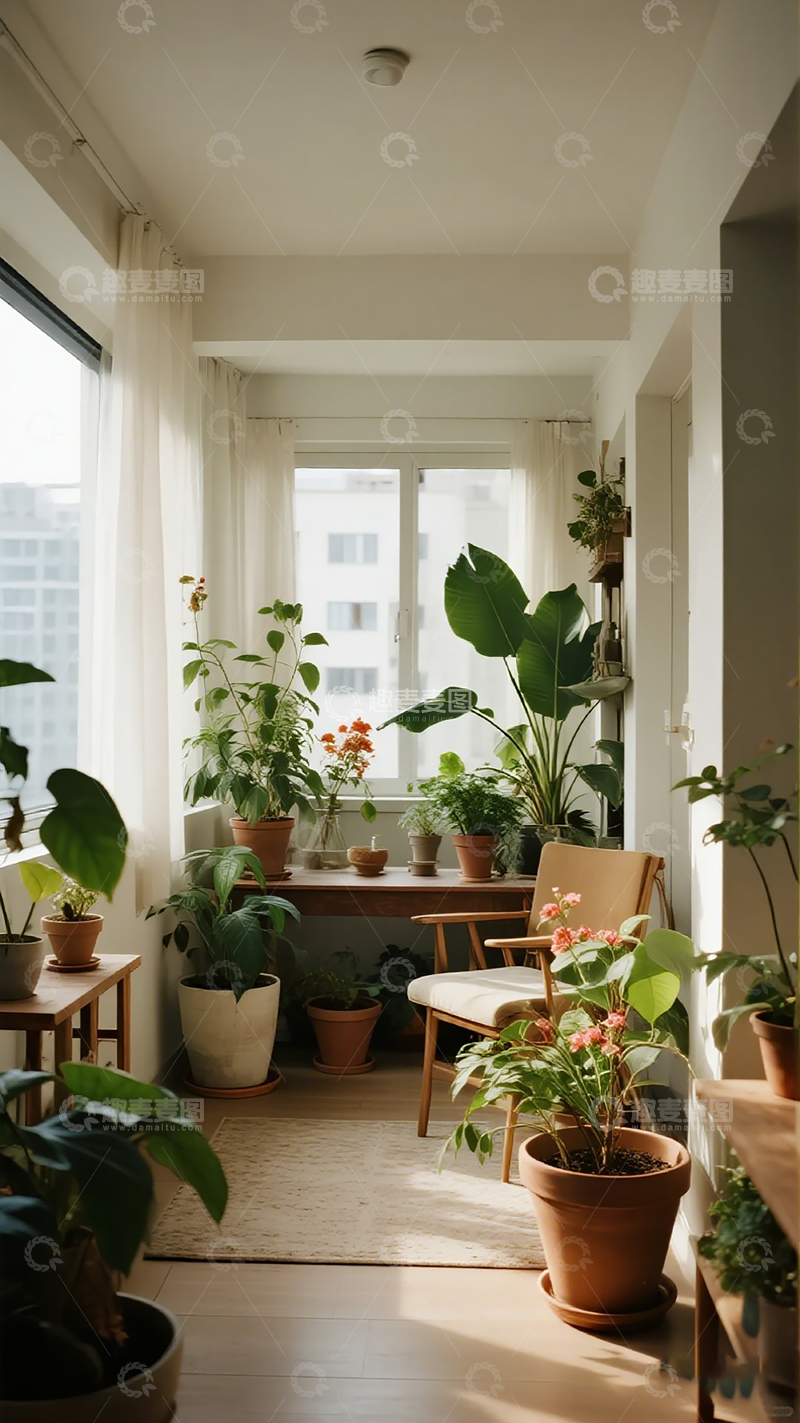 高清大图下载【趣麦麦图】阳光房绿植装饰设计