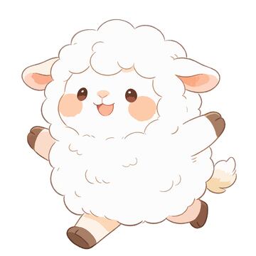卡通可爱的Q版小羊元素