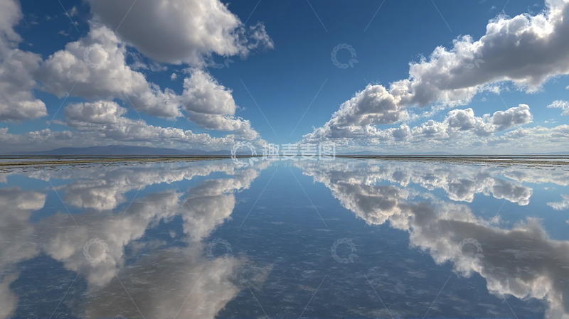 高清大图下载【趣麦麦图】天空之镜：云影倒映大地奇观