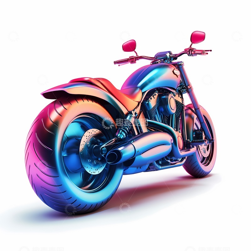 高清大图下载【趣麦麦图】炫彩摩托车设计图稿