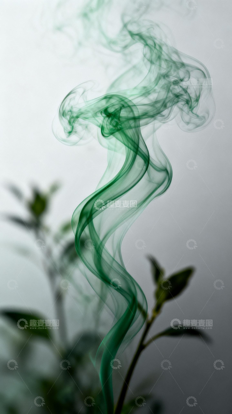 高清大图下载【趣麦麦图】绿色烟雾飘逸艺术摄影