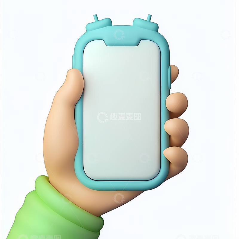 高清大图下载【趣麦麦图】卡通手持手机图标设计素材