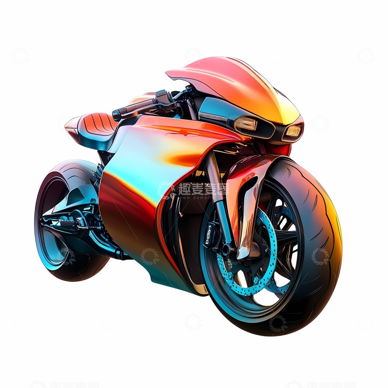高清大图下载【趣麦麦图】炫酷未来感摩托车设计概念图
