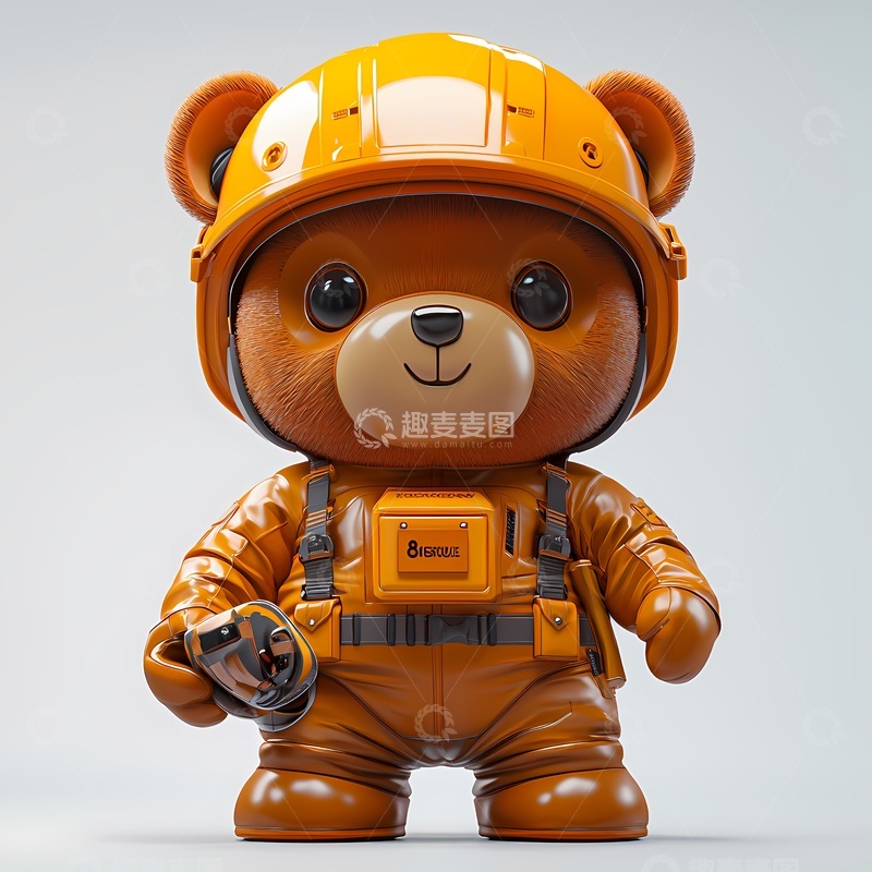 高清大图下载【趣麦麦图】卡通熊工人装备