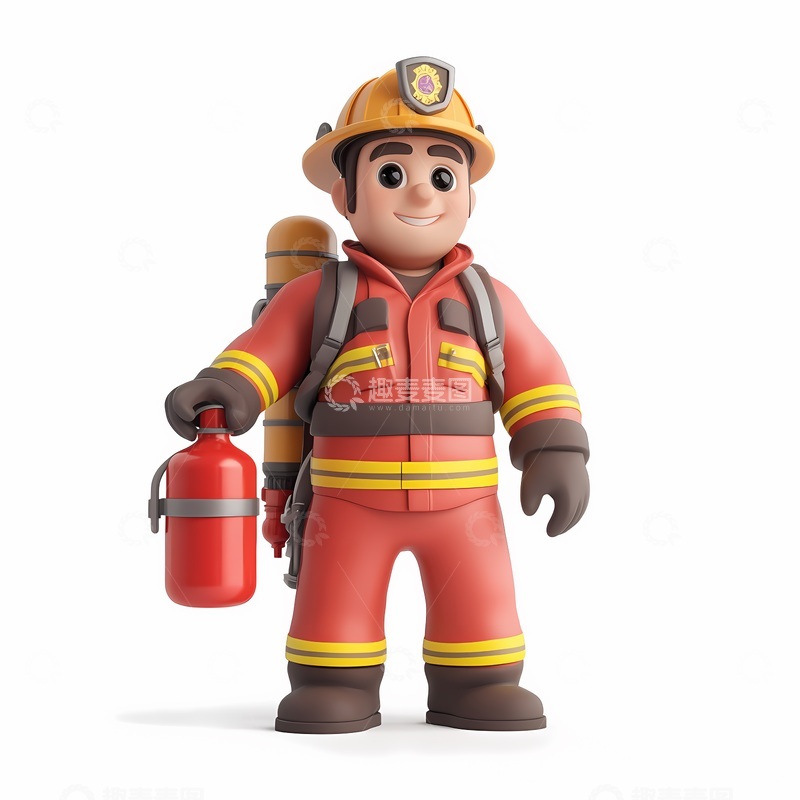 高清大图下载【趣麦麦图】消防员卡通形象设计素材